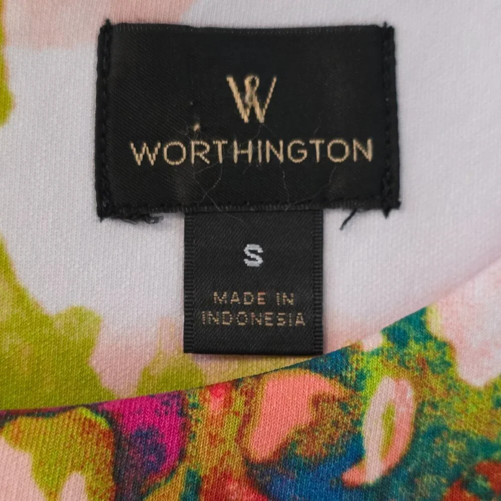 Worthington Abstract Floral Print Sleeveless Dress, Size Small - Picture 3 of 7